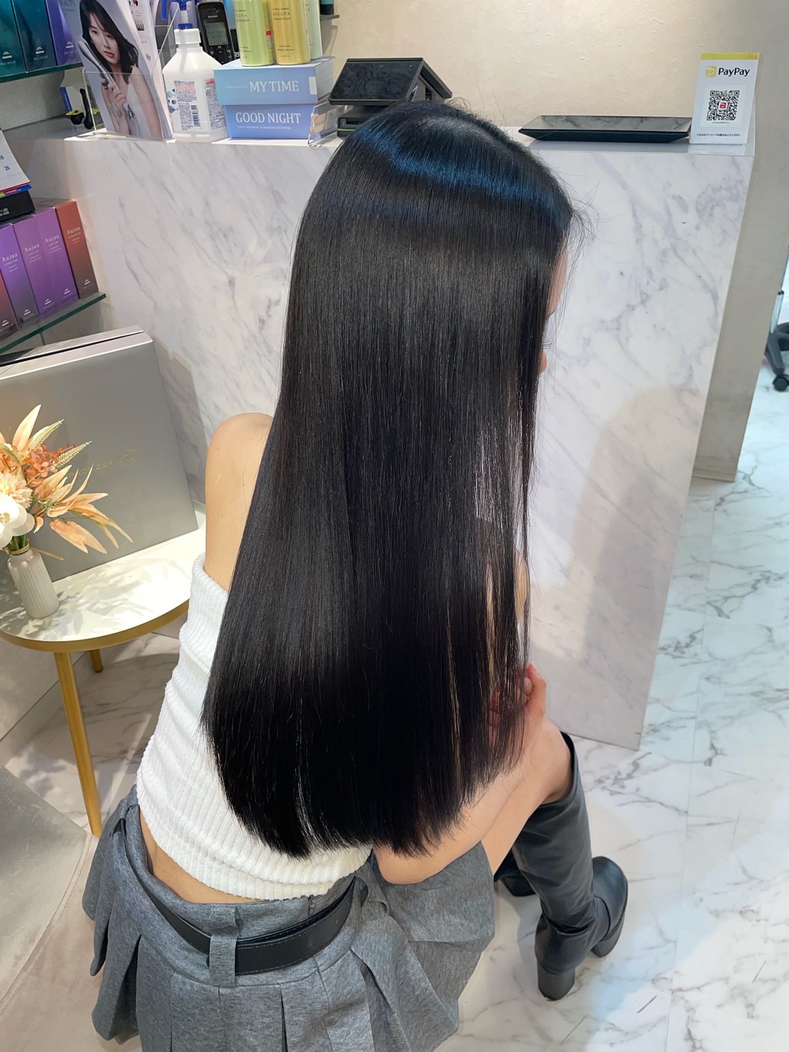 黒髪のロングヘア